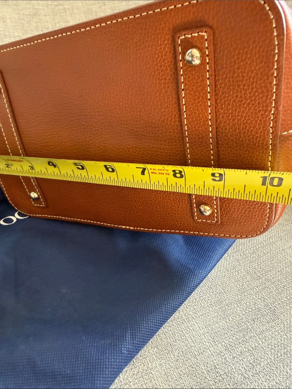 Dooney & Bourke Caramel Brown Pebbled Leather Shoulder Bucket Bag - Picture 15 of 16